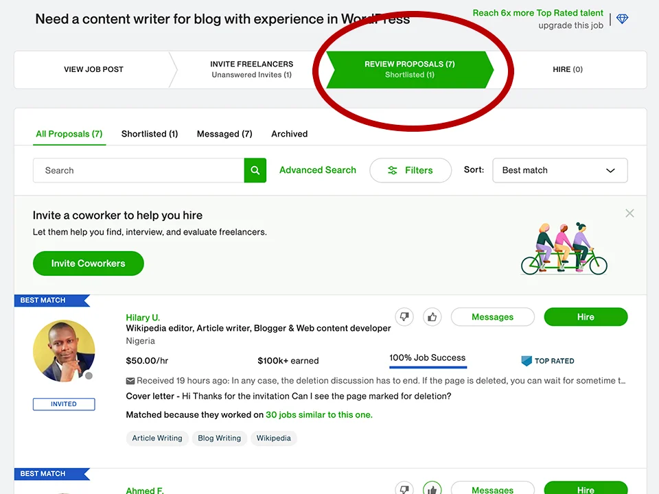Upwork зі сторони замовника