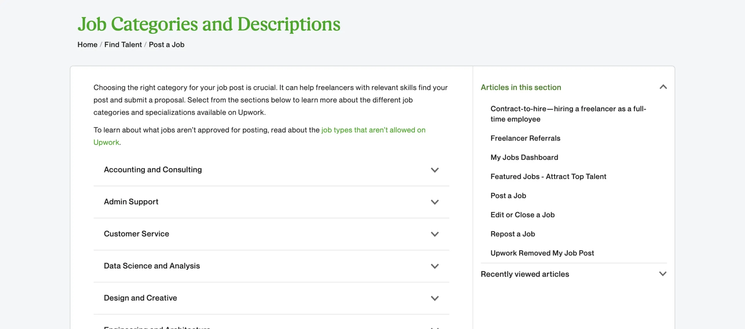 Категорії роботи на Upwork