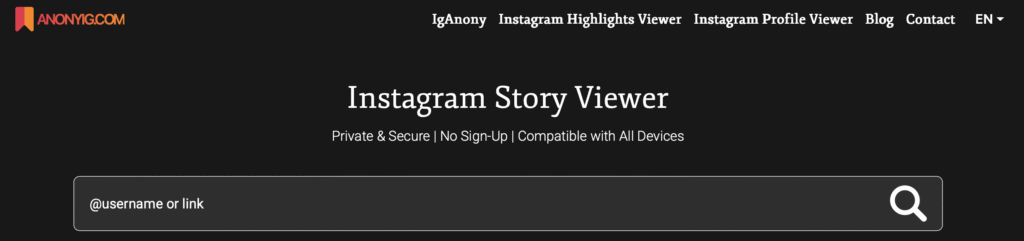Anon IG Viewer — дає змогу дивитися сторіс і публікації в Instagram