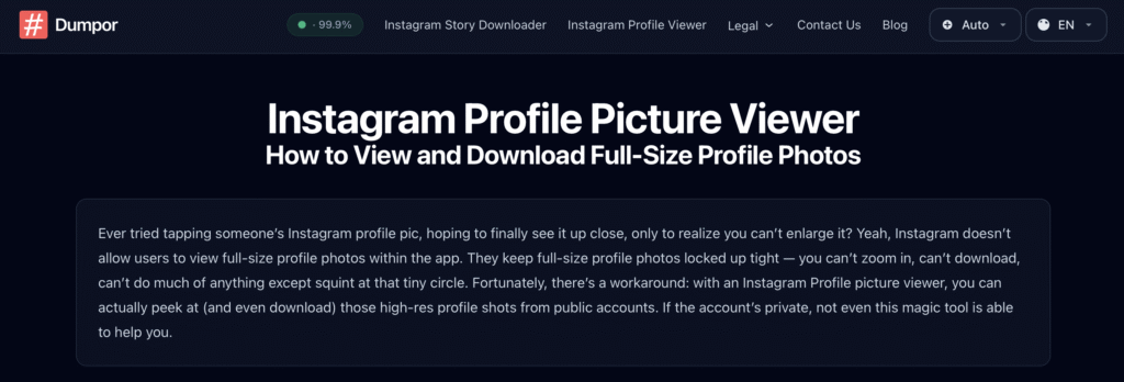Dumpor — платформа забезпечує анонімний доступ до Instagram