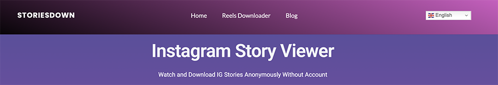 StoriesDown — платформа перегляду та завантаження історій з Instagram