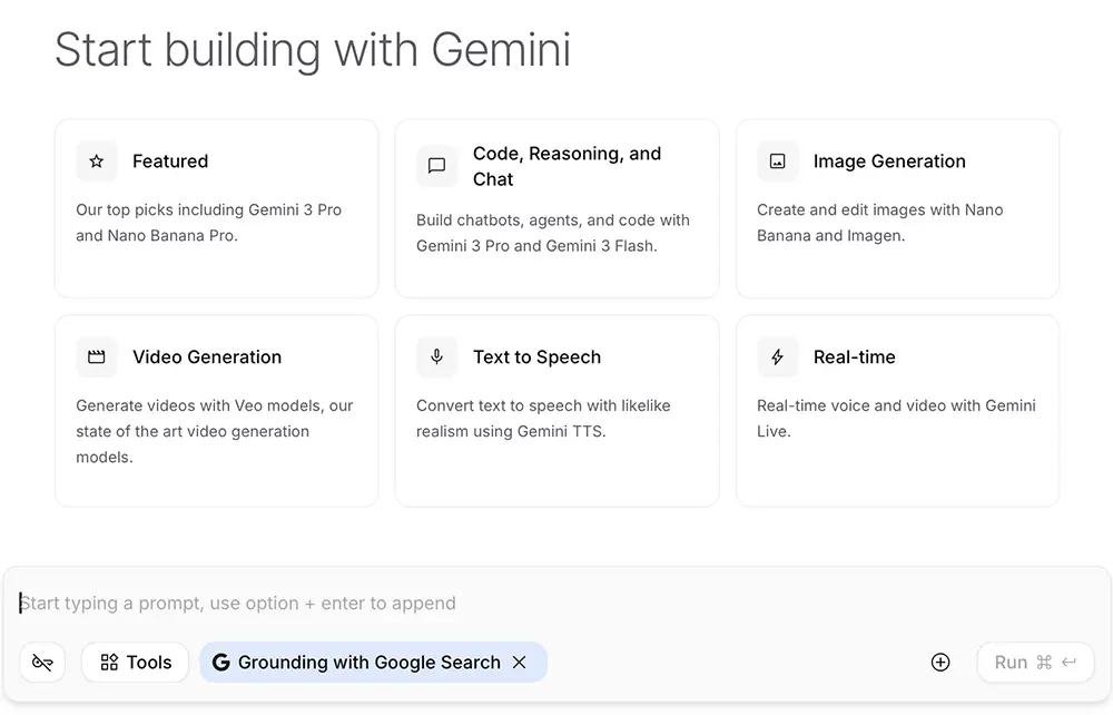 Основні можливості Google AI Studio