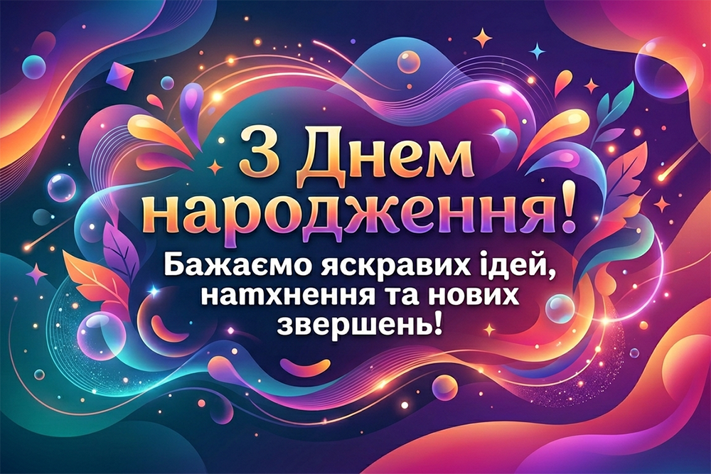 З днем народження колезі: листівки
