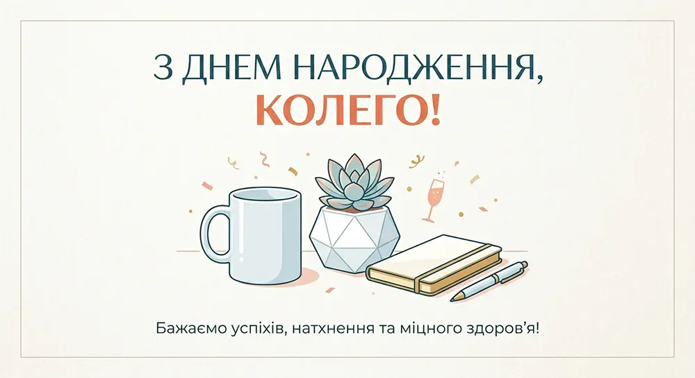 Оригінальне привітання з днем народження колезі