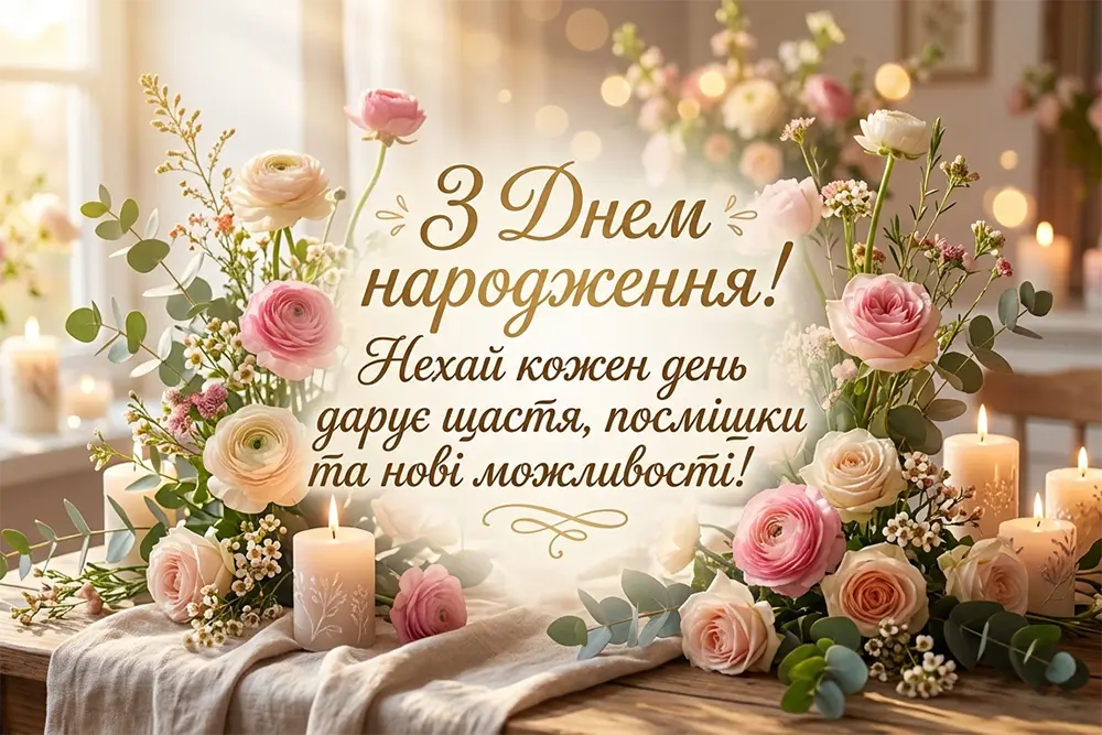 Сучасне привітання з днем народження колезі-жінці 