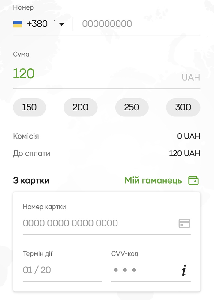 Поповнення мобільного Приват24