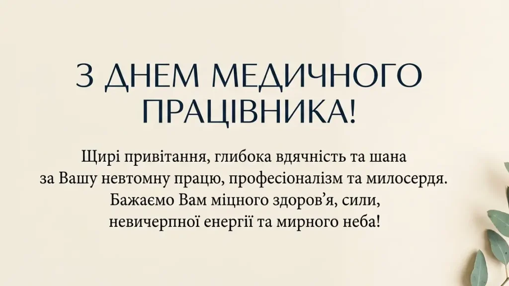 Короткі привітання з Днем медичного працівника