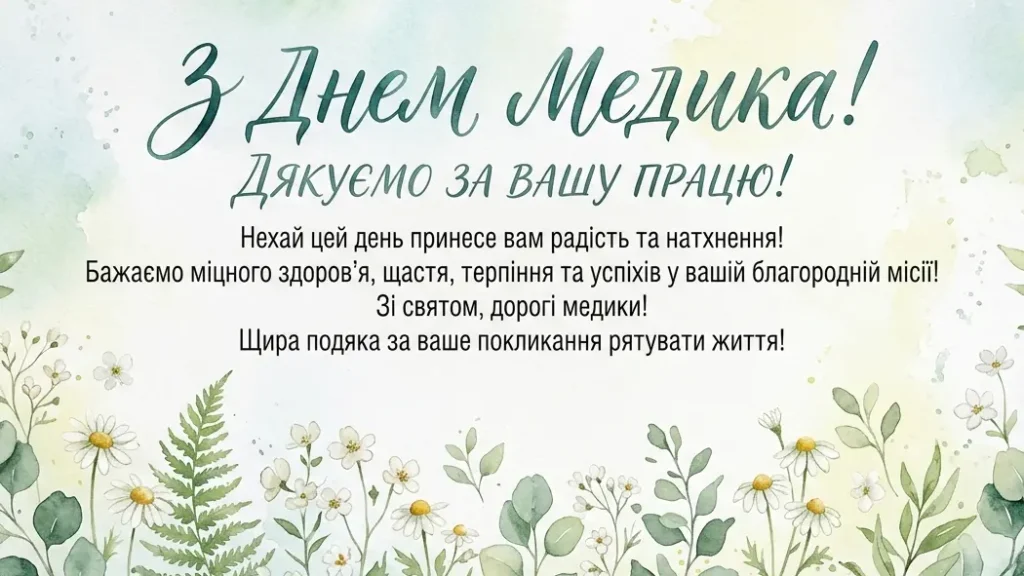 Короткі привітання з Днем медичного працівника
